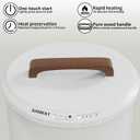 SAMEAT Heated Towel Warmers for Bathroom - Large Towel Warmer Bucket, Wood Handle, Auto Shut Off, Fits Up to Two 40"X70" Oversized Towels, White