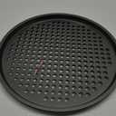 Bakken- Swiss Non-Stick Pizza Pan with Holes - 13-Inch Perforated Pizza Crisper Carbon Steel Pizza Pan - 2 Round Pizza Trays - PFOA PFOS and PTFE Free (Black)