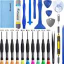 24 Pieces Premium Opening Pry Tool Screwdriver Set Repair Kit for Fix Apple iPhone 15 14 13 12 11 Pro Max/XS/XR/X/8 Plus/7/6,iPad Pro Air Mini, iPod,Cell Phone,Pry Open Replace Screen Battery