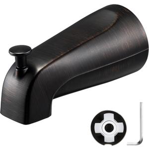 Enhon Slip on Tub Spout with Diverter, Compatible with American Standard 8888026.002 Tub Spout, Bathroom Bathtub Faucet, Fits 1/2 Copper Water Tube(5/8 Dia), 5/32 Hex Wrench(Oil Rubbed Bronze,1)