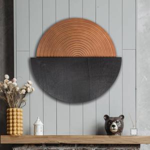 flangairy Round Wall Decor Wooden Boho Half-Circle Decor Modern Geometric Line Art Farmhouse Indoor Mid Century Hanging Panels Vintage Home Bathroom Decorations (black) flangairy Round Wall Decor Wooden Boho Half-Circle Decor Modern Geometric Line Art Farmhouse Indoor Mid Century Hanging Panels Vintage Home Bathroom Decorations (black)