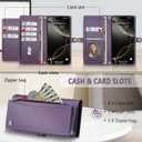 Wallet Case for iPhone 16 Pro with Card Holder/Crossbody Wallet/Strap,[RFID Blocking][Magnetic] PU Leather Shockproof Protective Cover iPhone 16 Pro Phone Case,6.3in,Purple