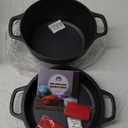 2-in-1 Pre-Seasoned Cast Iron Dutch Oven Pot with Skillet Lid Cooking Pan, Cast Iron Skillet Cookware Pan Set with Dual Handles Indoor Outdoor for Bread, Frying, Baking, Camping, BBQ, 5QT