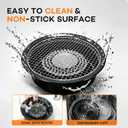 Korean-Style Smokeless Outdoor BBQ Grill Pan Alloy Grilling Mesh, Even Heating,Oil Drain Design, Easy Clean, Non-Stick & Non-Burning,Includes 304 Stainless Steel Tongs,Black,(Made in Japan)