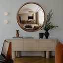 23.6 Inch Round Wall Mirror for Bathroom Large Circle Vanity Mirror for Wall Decor-Wooden Frame for Entryway Bedroom Living Room(Two-Tone Brown)