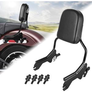 Aufer Upright Passenger Backrest Sissy Bar With Docking Hardware Kit Compatible With For Harley Softail Low Rider FXLR FXLRS FXLRST Sport Glide FLSB 2018-2024