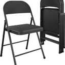 Cosco SmartFold Fabric Folding Chair, 4-Pack, Black