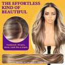 KOME Balayage Brown Highlight Synthetic Lace Front Wig,13x4 HD Lace Glueless Layered Brown Bouncy Blowouts Old Money Styler Wigs for Women Daily Use 26IN#TT6/166