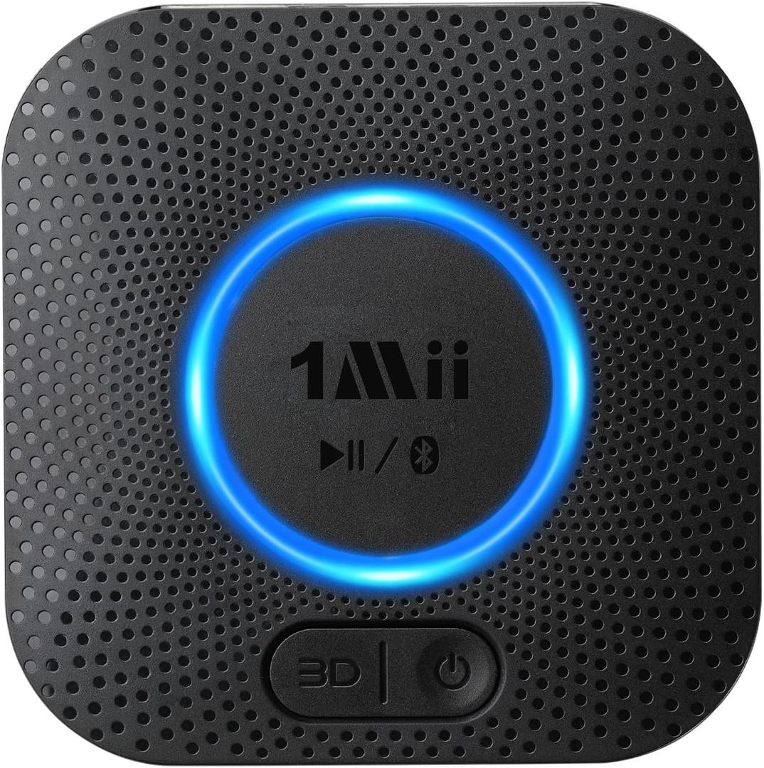 1Mii B06+ Bluetooth Receiver, Hi-Fi Wireless Audio Adapter, Bluetooth 5.3 Receiver with 3D Surround aptX HD aptX Low Latency for Home Music Streaming Stereo System (Black)