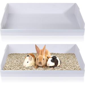 6 x Geelin 2 Pack 26" x 13.5" Corrugated Plastic Cage Liners Base 1 x 2 Panel Size Guinea Pig Cage Liner for Guinea Pigs Hedgehogs Rabbits Applied with C&C Cages, White