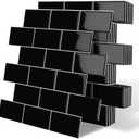 Thick Black Peel and Stick Subway Tile Backsplash Self Adhesive for Kitchen Bathroom Wall (10-Sheet, 12"x12")