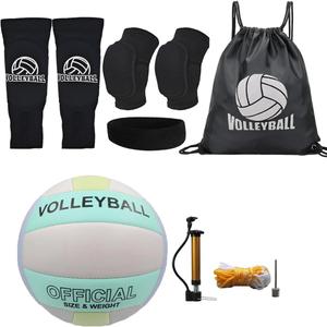 All in One Volleyball Gifts Set for Teens Girls Beginner, Include Knee Pads Arm Sleeves Sport Headband Drawstring Bag