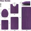 YIHOUSE Memory Foam Purple Bathroom Rug Sets 5 Piece, Ultra Absorbent Bath Mat for Bathroom - Non-Slip Machine Washable & Dry Quickly, 5 Piece Bathroom Mat Set, Purple