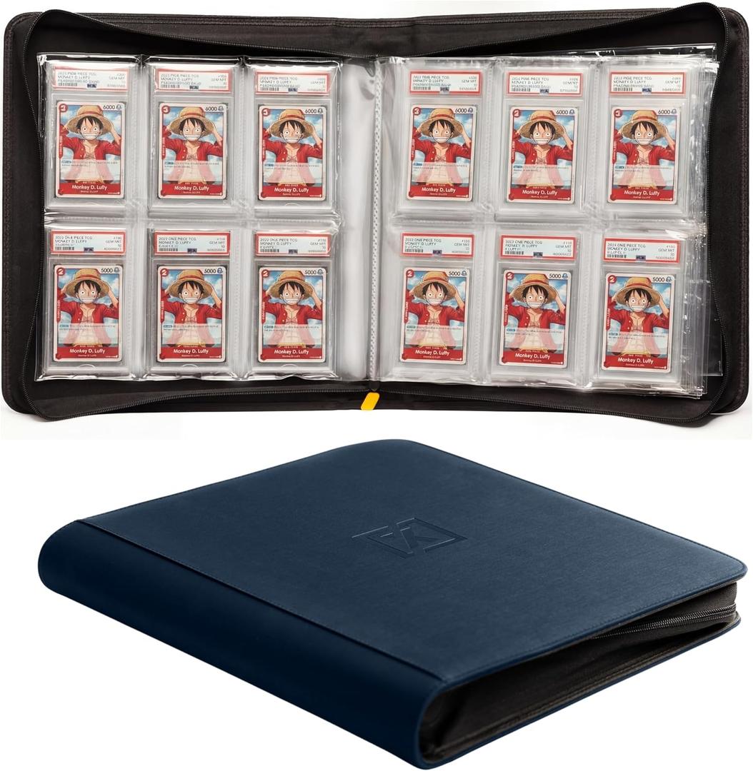 X PRO Graded Card Binder - Holds 60 Graded Slabs, Suitable for PSA and CGC Slabs | 6 Pocket Slab Binder Design | Ringless PSA Slab Binder | PSA Slab Case (Midnight Blue)