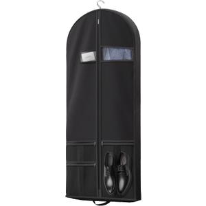 Travel Garment Bag with Zipper Pocket, Suit Bag for Suits, Dresses, Coats