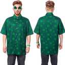 St Patricks Day Shirt Men St. Patrick's Day Hawaiian Shirt for Men St Patricks Day Accessories (Green)