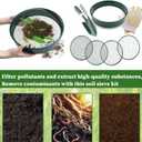 Soil Sieve Sifter Set with Shovel Gloves, Garden Sieve Set with 4 Interchangeable Mesh 3,6,9,12mm, Dirt Sifter for Sand, Rock, Compost, Soil Scoops Garden Tool (Green Sieve Set)