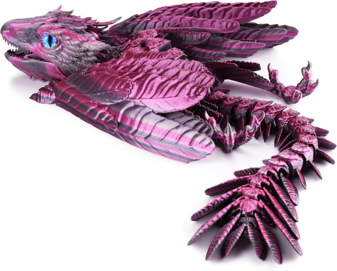 Feathered Wyvern Dragon, 3D Printed Dragon, Articulated Dragon, Fidget Dragon, 3D Printed Toys, Desktop Pet (Stellarscale)