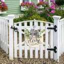 Rustic Round Wood Wreath for Front Door with Home Sign & Metal Hook, All Seasons Outdoor Wreath for Porch Wall Decor, Spring Summer Fall Holiday Decorations, Halloween Christmas Housewarming Gifts