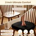 Kafiso Windsor Dining Chair Cushions Set of 4, Thick Non Slip Kitchen Chair Pads with Ties & Removable Washable Cover, Indoor Seat Cushion 17" x 16" x 2", Black