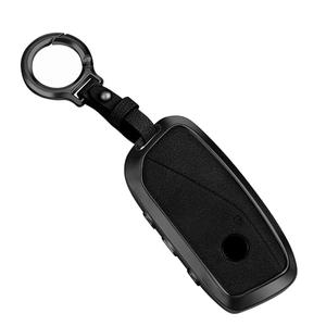 WelaDawn Key Fob Cover Case Leather Compatible for BMW 2025 2024 2023 5/7 Series , X5, X6, X7,X2, X5M,I5,I7，XM,2022-2023 IX, Black Keychain for Women Men