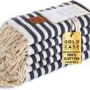 GOLD CASE HOME COLLECTION Myra Original Turkish Hand Towels by Gold CASE - Set of 5-20x40 inches 100% Cotton Decorative Towel Bathroom & Kitchen & HandFaceHairFarmhouseGymTea & DishclothBlack