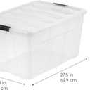 IRIS USA 94 Qt Stackable Plastic Storage Bins with Lids, 4 Pack - BPA-Free, Made in USA - See-Through Organizing Solution, Latches, Durable Nestable Containers, Secure Pull Handle - Clear