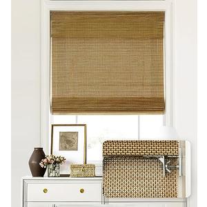 LazBlinds No Tools No Drill Cordless Bamboo Roman Shades, Light Filtering Window Treatment, Roll Up Bamboo Blinds for Windows 30'' W x 64'' H, Acorn