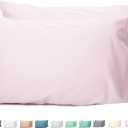 Sunflower Queen Pillowcases Set of 2, 100% Cotton Queen Pillow Cases 2, 2030 inches Light Pink, Soft and Breathable