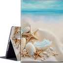 Case for All-New Fire HD 8 & Fire HD 8 Plus Tablet 14th/12th/10th Generation 2024/2022/2020 with Adjustable Stand & Auto Wake/Sleep Feature Smart Protect Tablet Cover Case - Seashell On Beach