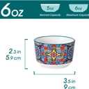 vancasso 6 Oz Ramekins Oven Safe Set of 6, Bohemian Creme Brulee Ramekins, Colorful Souffle Dishes, Pudding Custard Cups for Baking, Small Ceramic Bowls for Dipping Sauce, Ice Cream