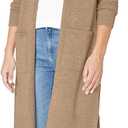 Amazon Essentials womens Lightweight Longer Length Open-Front Long-Sleeve Cardigan Sweater (XX-Large, Camel Heather)