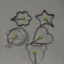 Egg Ring Molds for Cooking 5 Pack Griddle Egg Rings Stainless Steel Egg Cooking Rings Heart, Flower, Star, Micha, Round Pancake Mold Set, Yellow