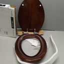 Angel Shield Elongated Wood Toilet Seat with Quiet Close,Easy Clean,Quick-Release Hinges(Elongated,Dark Walnut)
