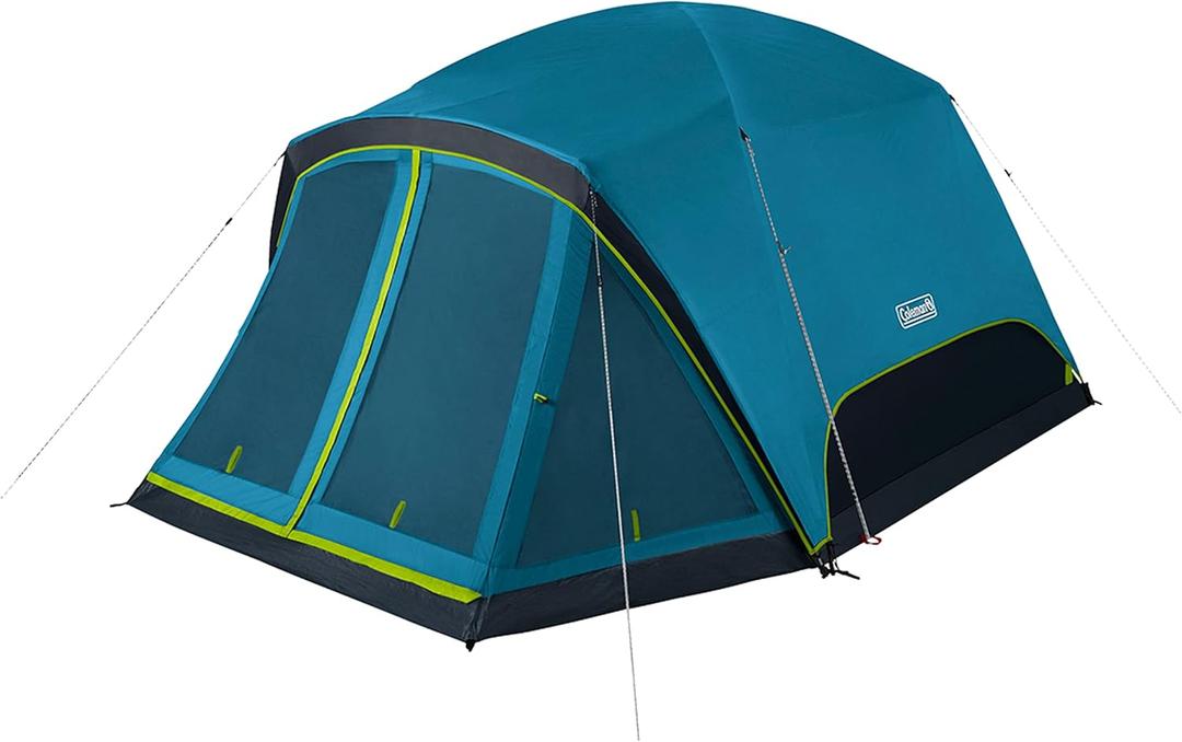 Coleman Skydome Dark Room Camping Tent with Screen Porch & 5-Minute Setup, Weatherproof Tent Blocks 90% of Sunlight, Rainfly & Carry Bag Included, Made of PFAS-Free Materials, 6-Person