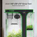 VIVOSUN 2-in-1 4x3 Grow Tent, 48"x36"x72" Seedling Clone Tent High Reflective Mylar with Multi-Chamber and Floor Tray for Hydroponic Indoor Plant Tent