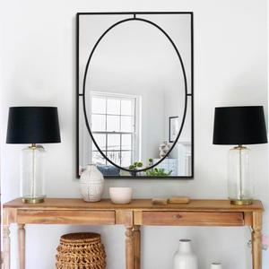 Black Mirrors for Wall Decorative, 40'' x 28'' Large Living Room Mirror with Metal Frame, Modern Accent Mirror for Dining Room, Entryway, Bathroom