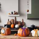 5 Rolls Halloween Grosgrain Wired Ribbon, Length 5 Yard Width 7/8 Inch Halloween Themed Colorful Ribbon Set for Crafts Gift Wrapping Home Pumpkin Ghost Party Decorations Supplies (Horror Theme)