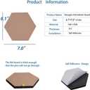 10Pcs Self Adhesive Felt Board Tiles Hexagon Bulletin Board for Walls, Felt Cork Pin Board for Pictures Photos Memos with Push Pins (Color D)