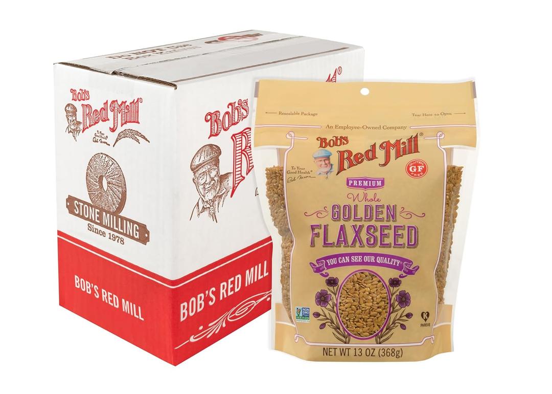 Bob's Red Mill Golden Flaxseeds, 13oz (Pack of 4) - Non GMO, Vegan, Paleo Friendly, Raw, Sproutable, Kosher, Best By: 04/15/27