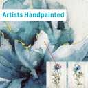 Hardy Gallery Blue Flower Canvas Wall Art: Botanical Floral Artwork Wildflower Picture Painting for Bedroom (24'' x 18'' x 2 Panels)