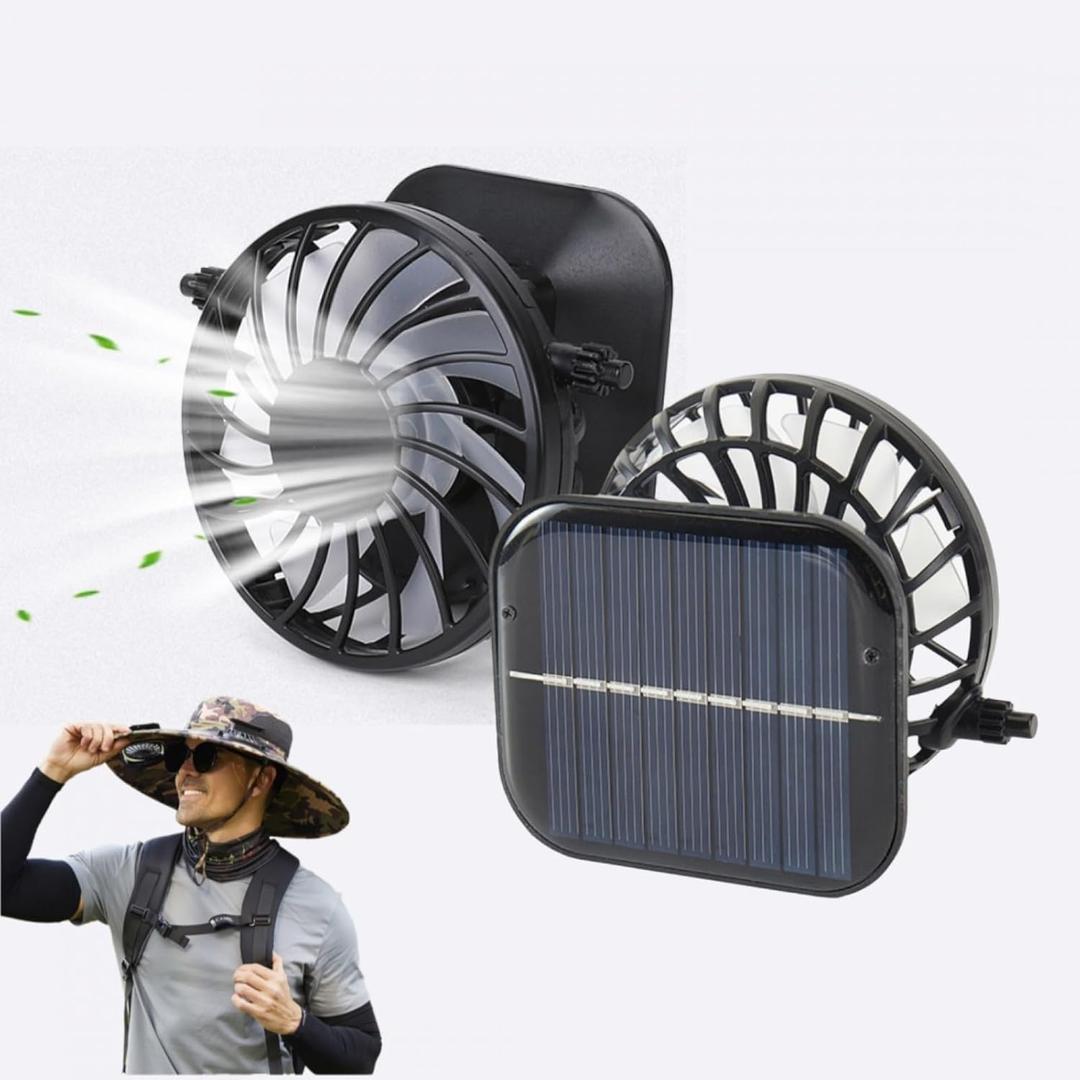 Solar Fan Replacement - Mini Solar Fan for Hat with Fans, Lightweight & Rechargeable USB Portable Cooling Fans for Outdoor Camping, Hiking, Fishing (2pcs)