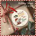 2 x Funny Goose Christmas Ornament - Silly Goose On The Loose Ceramic Ornament, Cute Farm Animal Gifts - Funny Duck Xmas Tree Hanging Decor, Ideas for Friends, Coworkers