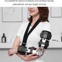 Hinged ROM Elbow Brace with Strap Sling, Adjustable Aluminium Alloy Post OP ROM Elbow Brace Stabilizer Splint Arm Injury Recovery Support for Women & Men (Left Hand)