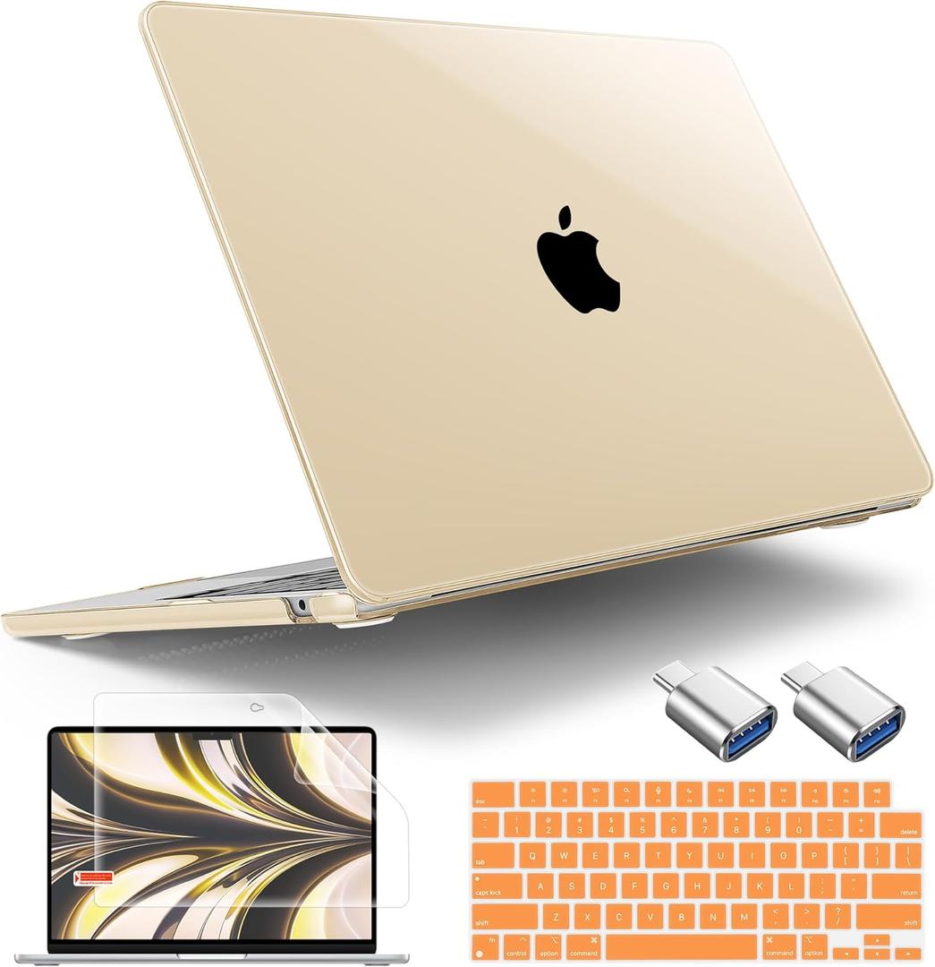 Tuiklol for 2026 2025 2024 2023 MacBook Air 15 inch Case Model M5 A3448 M4 A3241 M3 A3114 M2 A2941 Hard Shell Case with Keyboard Cover & Screen Protectorfor MacBook Air 15.3'' Cover,Clear Peach Fuzz