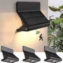 Motion Sensor Outdoor Lights, Solar Wall Light with Optical Lens and 3 Modes, Battery Motion Sensor Security Light, IP44 Waterproof Solar Lights Outdoor for Garden Patio Yard (4 Pack)