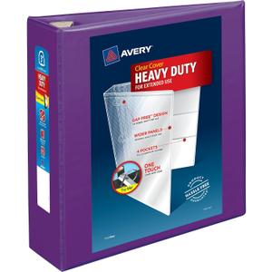 Avery Heavy-Duty View 3 Ring Binder, 3" One Touch EZD Rings, 1 Purple Binder (79810)