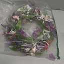 Briful 18’’ Artificial Lavender Wreath YearRound Faux Wildflowers Green Floral Wreaths for Farmhouse Front Door Mantle Bedroom Kitchen Decor