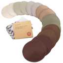 Organic Nursing Pads - 14 Washable Breast Pads for Breastfeeding, Wash Bag, Viscose Derived from Bamboo Reusable Nipple Covers for Breastfeeding Essentials, Soft & Absorbent (Sable, L 5")