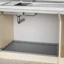 Under Sink Mat Waterproof for 36" Cabinet, Kitchen Rubber Mat, Holds Over 3.3 Gallons Liquid, Carbon Cabinets Leak Protector, Bathroom Sink Line Drip Tray, Gray 35x22.5 inch